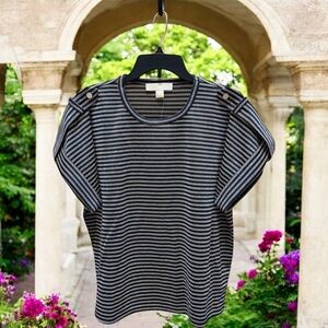 Michael Kors Metallic Striped Top